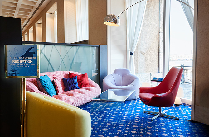 当フロアご宿泊の方は、専用エリアで通常より1時間早いアーリーチェックインが可能。（イメージ）