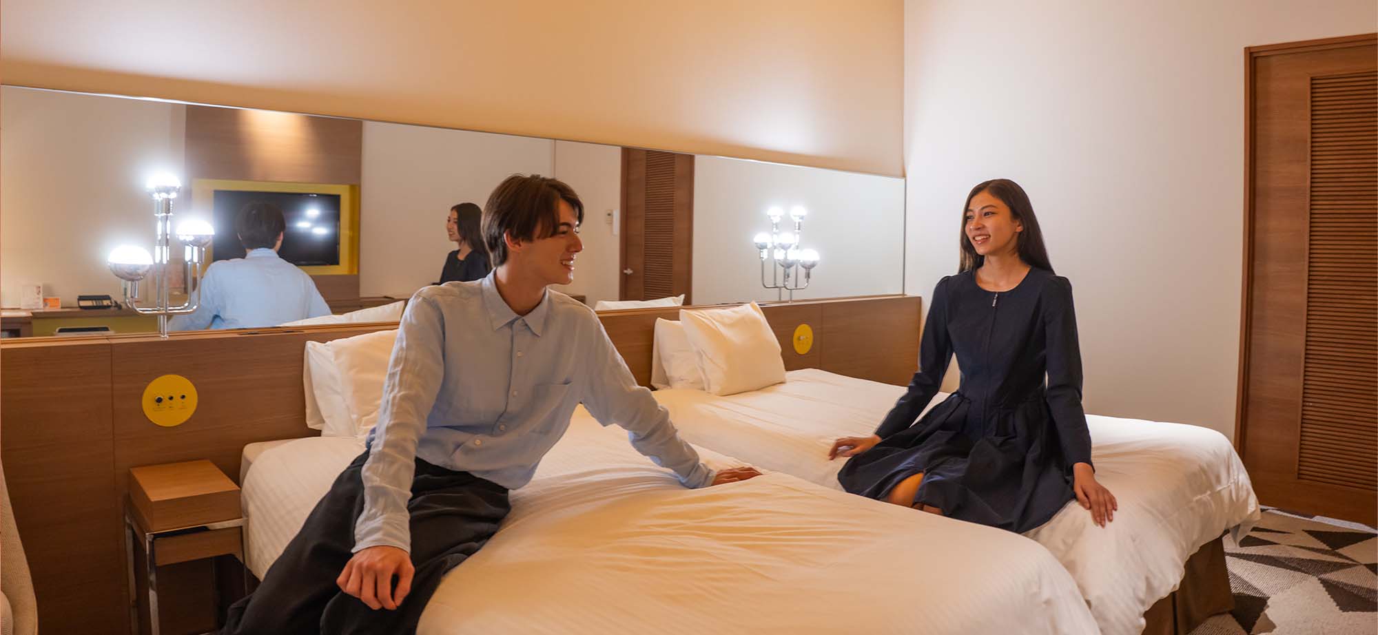 ヴィータ スーペリアツイン（32㎡／1〜4名様） カップルイメージ<br>
※お部屋のデザインは一例です。詳細はヴィータ スーペリアツインのページをご覧ください。